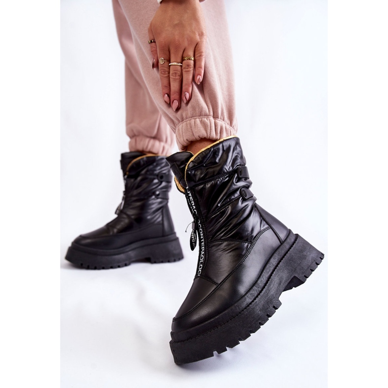 Vinceza Cizme Înalte De Zăpadă De Damă Cu Fermoar Moira Neagră negru 2