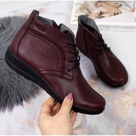 Cizme din piele izolata cires Helios 612-2 roșu 1 Cizme din piele izolata cires Helios 612-2 roșu 1