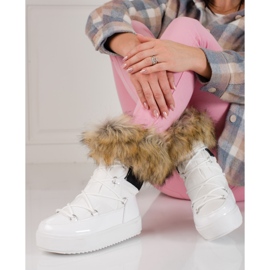 Cizme de zapada de dama cu platforma blana Shelovet alb 1
