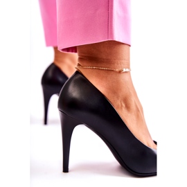 Sergio Leone Stilettos clasici din piele neagră Magically 1396 negru 4