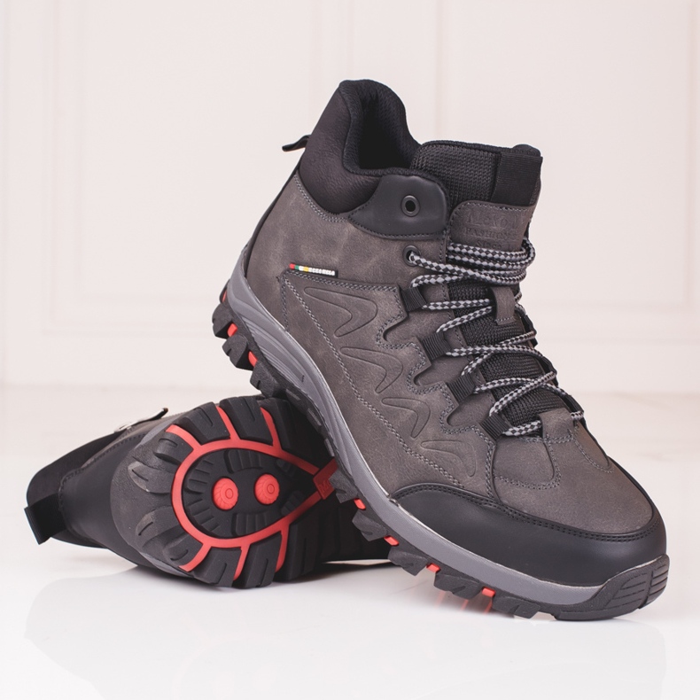 Botine inalte pentru barbati cu protectie gri 1