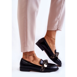 WS1 Mocasini din piele de dama cu fundita neagra Dayes negru 1