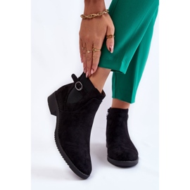 PJ1 Ghete de damă din piele intoarsa calde Jodhpur Black Janette negru 1