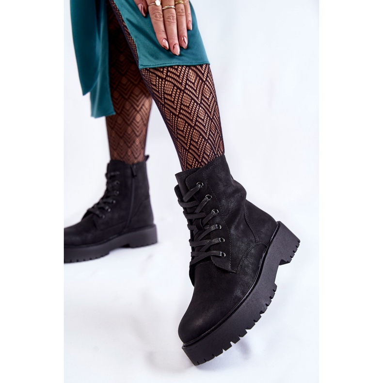 Sergio Leone Cizme cu platformă de damă neagră Randi negru 2