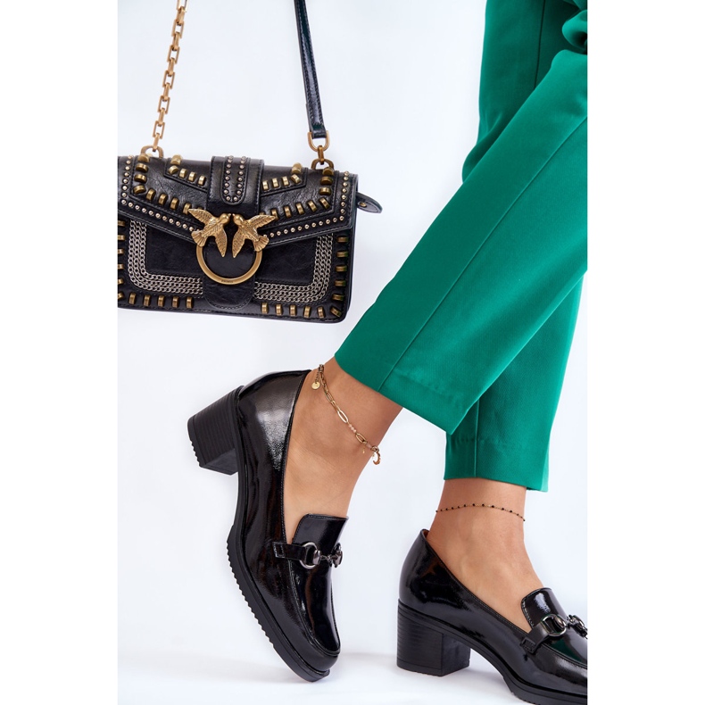 Vinceza Pompi De Piele Pe Un Stâlp Cu Ornament Semila Neagră negru 2