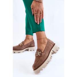 Pantofi maro din piele intoarsa cu decor Laura Messi 2