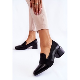 Pompi din piele la modă La.Fi 230033B-PU Negru 2