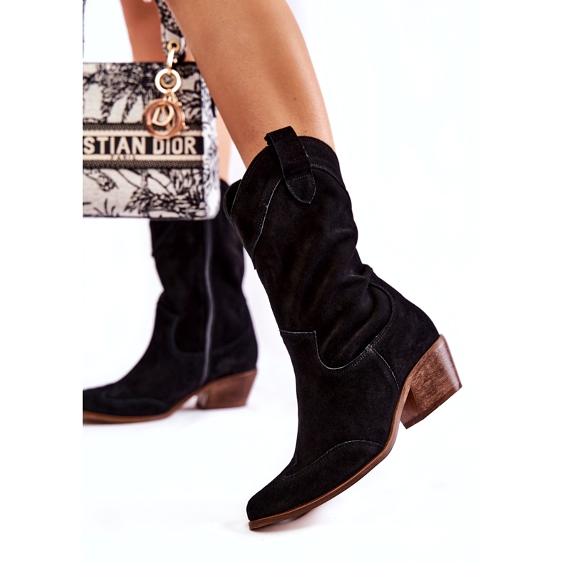 Lewski Shoes Cizme din piele intoarsa Cizme de cowboy Pantofi Lewski 3198 Negru 2