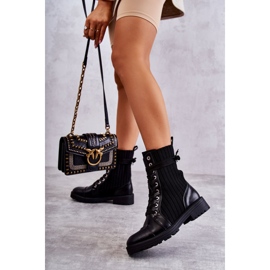 PG1 Cizme de damă cu șosete legate Negru Livaro 2