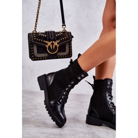 PG1 Cizme de damă cu șosete legate Negru Livaro 1