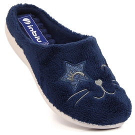 Papuci de casă Inblu, confortabili, de culoare bleumarin, pentru femei albastru 1