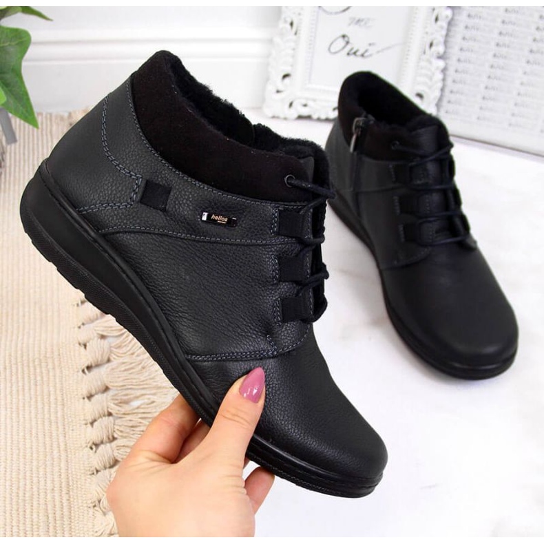 Cizme izolate din piele Helios W H521A negru 1