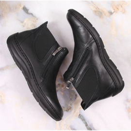 Cizme confortabile din piele cu fermoare Łukbut W LUK1189A negru 6