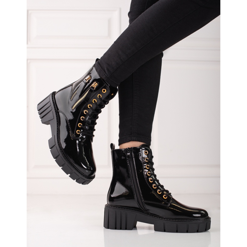 Goodin Capcane la modă cu fermoare decorative negru 2