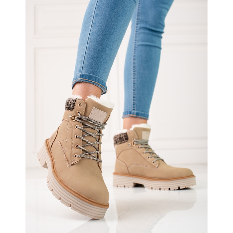 Capcane de dama izolate cu blana shelovet bej 2