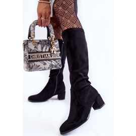 Sergio Leone Cizme clasice din piele intoarsa Harpen negru 2