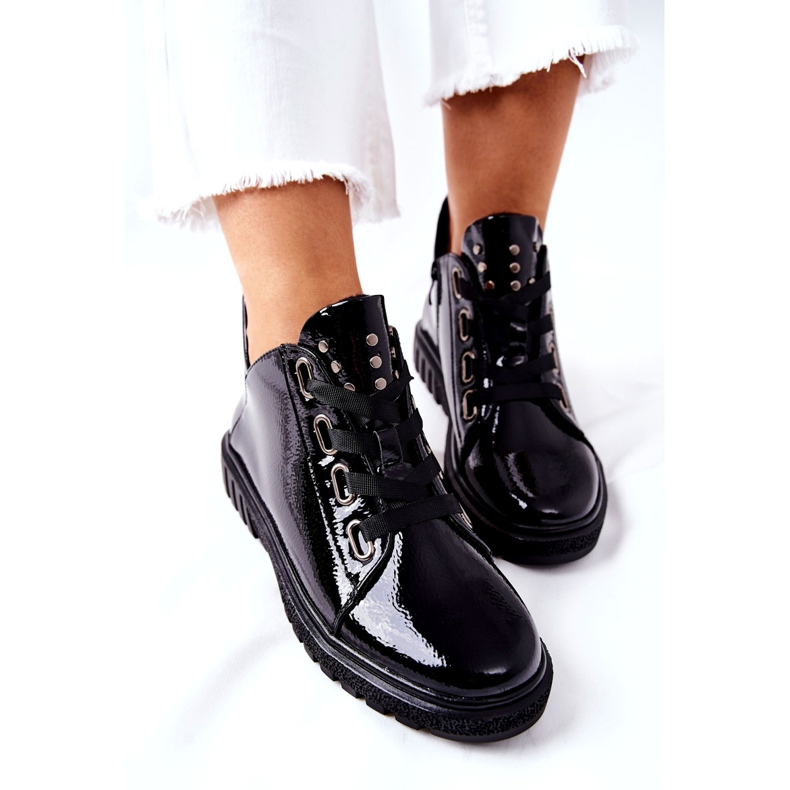 Pantofi lăcuți Sergio Leone PB210 Negru 3