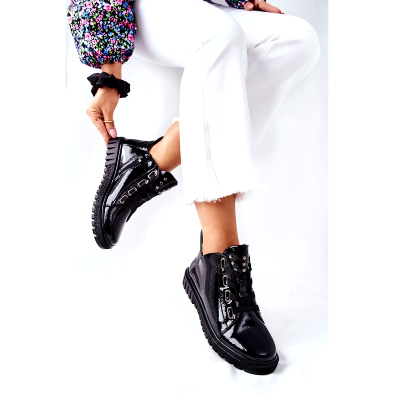 Pantofi lăcuți Sergio Leone PB210 Negru 2