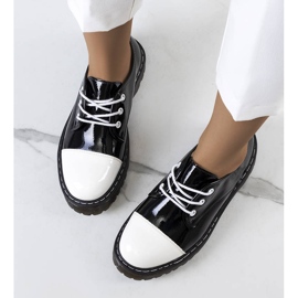 PA1 Pantofi Cardin lacuiti negri alb negru 1