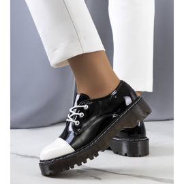 PA1 Pantofi Cardin lacuiti negri alb negru 2