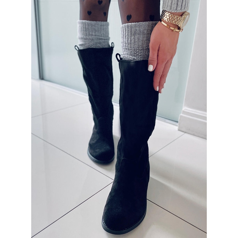 BM Cizme cu partea superioară dreaptă Unnu Black negru 2