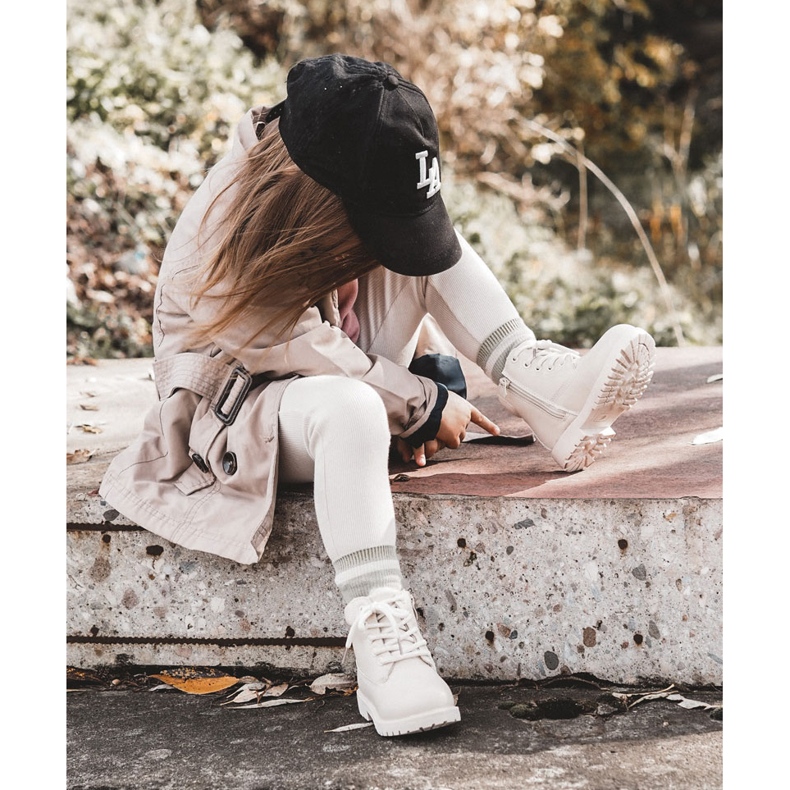 Ghete Warm Trappers pentru copii Dexter bej deschis 2