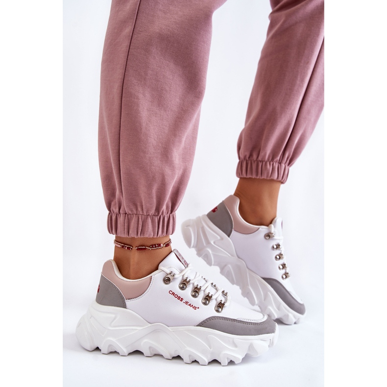 Pantofi de damă pe platformă Cross Jeans KK2R4071C Alb 2