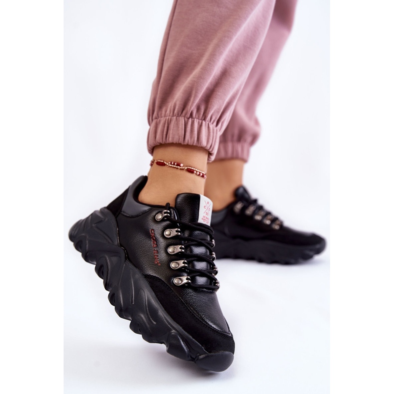 Pantofi de damă On The Platform Cross Jeans KK2R4073C Negri negru 2