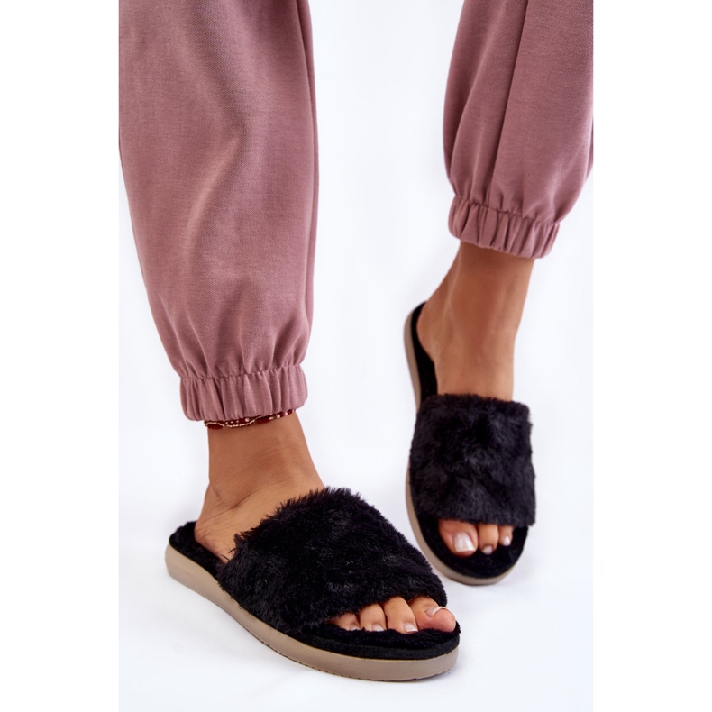 Home Papuci Papuci Cu Blana Inblu EK-05-014 Negru 1