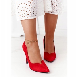 Stilete de damă piele roșie S.Barski Ziger roșu 1