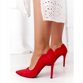 Stilete de damă piele roșie S.Barski Ziger roșu 4