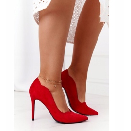 Stilete de damă piele roșie S.Barski Ziger roșu 2