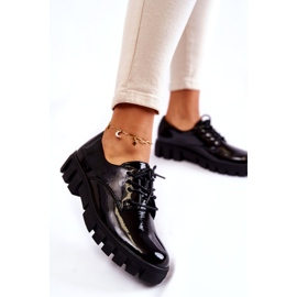 Vinceza Pantofi lăcuiți la modă legați Black Gwendy negru 4