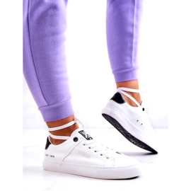 Tenisi din piele Big Star JJ274211 alb și negru 2