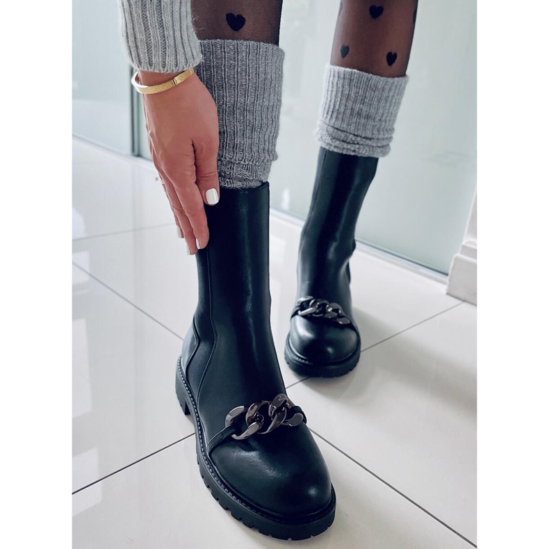 BM Cizme de damă cu o parte superioară flexibilă Corrin Black negru 2