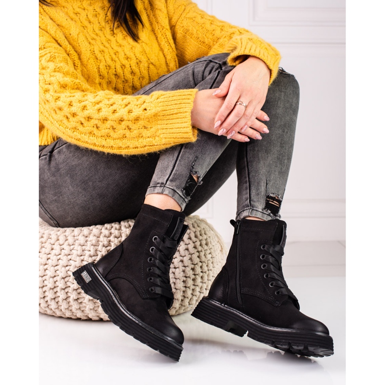 Cizme Big Star din piele intoarsa neagra KK274503 negru 2