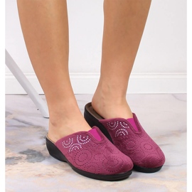 Papuci de dama comozi cu un elastic Inblu pruna multicolor 8