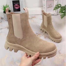 Cizme Jodhpur din piele, piele intoarsa, izolatie bej Filippo 2