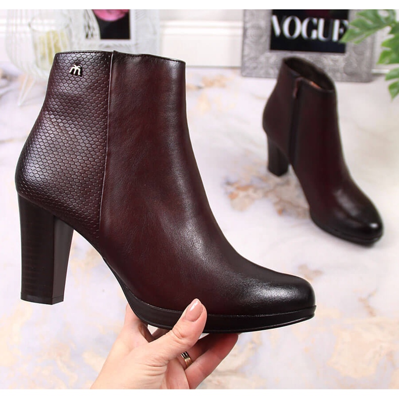 Cizme de damă calde maro pe post M. Daszyński claret 1