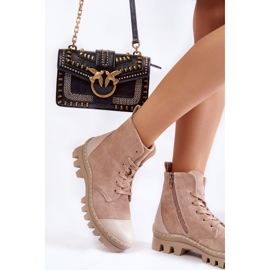 S.Barski Cizme de damă din piele intoarsa Bej Margot 1