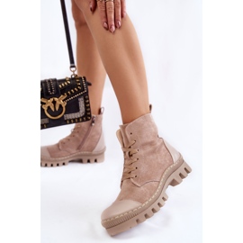 S.Barski Cizme de damă din piele intoarsa Bej Margot 2