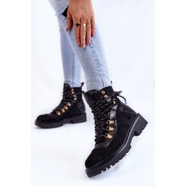 Cizme de damă negre calde cu șireturi Jesse negru 2 Cizme de damă negre calde cu șireturi Jesse negru 2