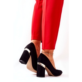 Lewski Femei din piele de piele de căprioară Pumps 3117 Negru 3