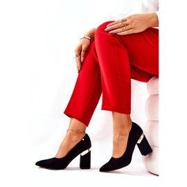 Lewski Femei din piele de piele de căprioară Pumps 3117 Negru 2