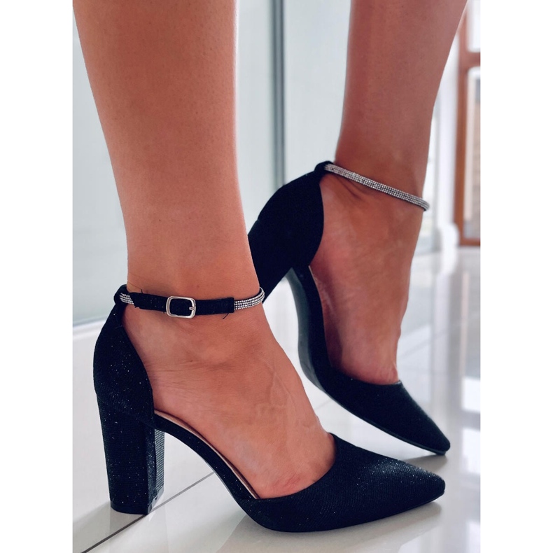 PA1 Pompe formale pe stâlpul Orchid Black negru 2