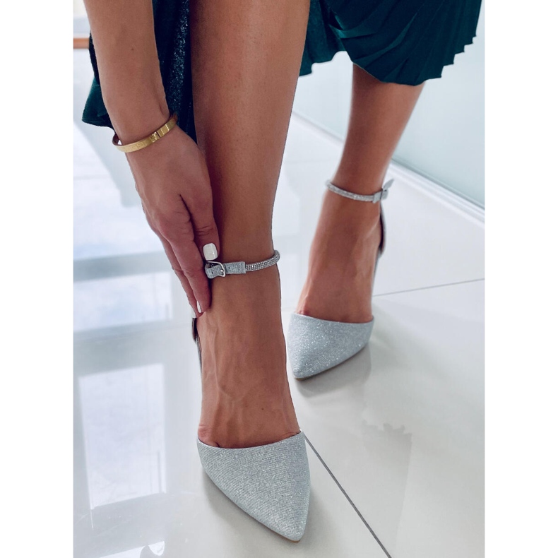 PA1 Pompe formale pe stâlpul Orchid Silver argint gri 1