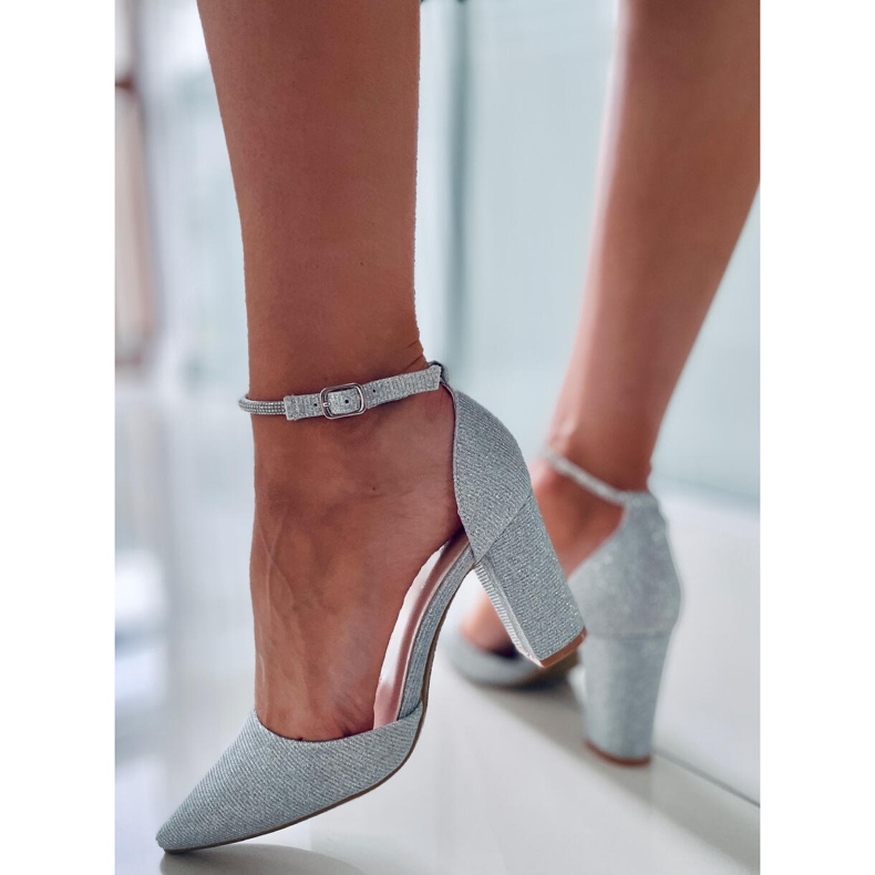 PA1 Pompe formale pe stâlpul Orchid Silver argint gri 2