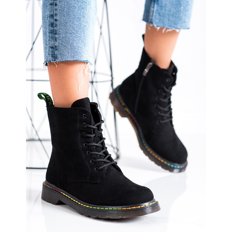 Weide Cizme negre cu dantelă negru 2 Weide Cizme negre cu dantelă negru 2