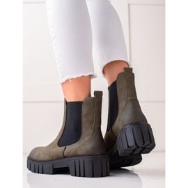 Cizme chelsea din piele ecologică de Sergio Leone verde 2