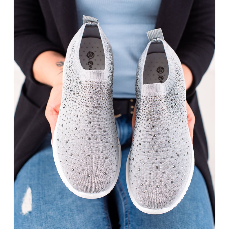 W. Potocki Adidași Cu Cristale Potocki gri 1